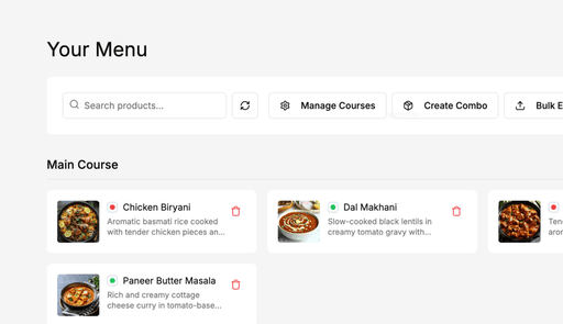 Digital Menu screenshot placeholder